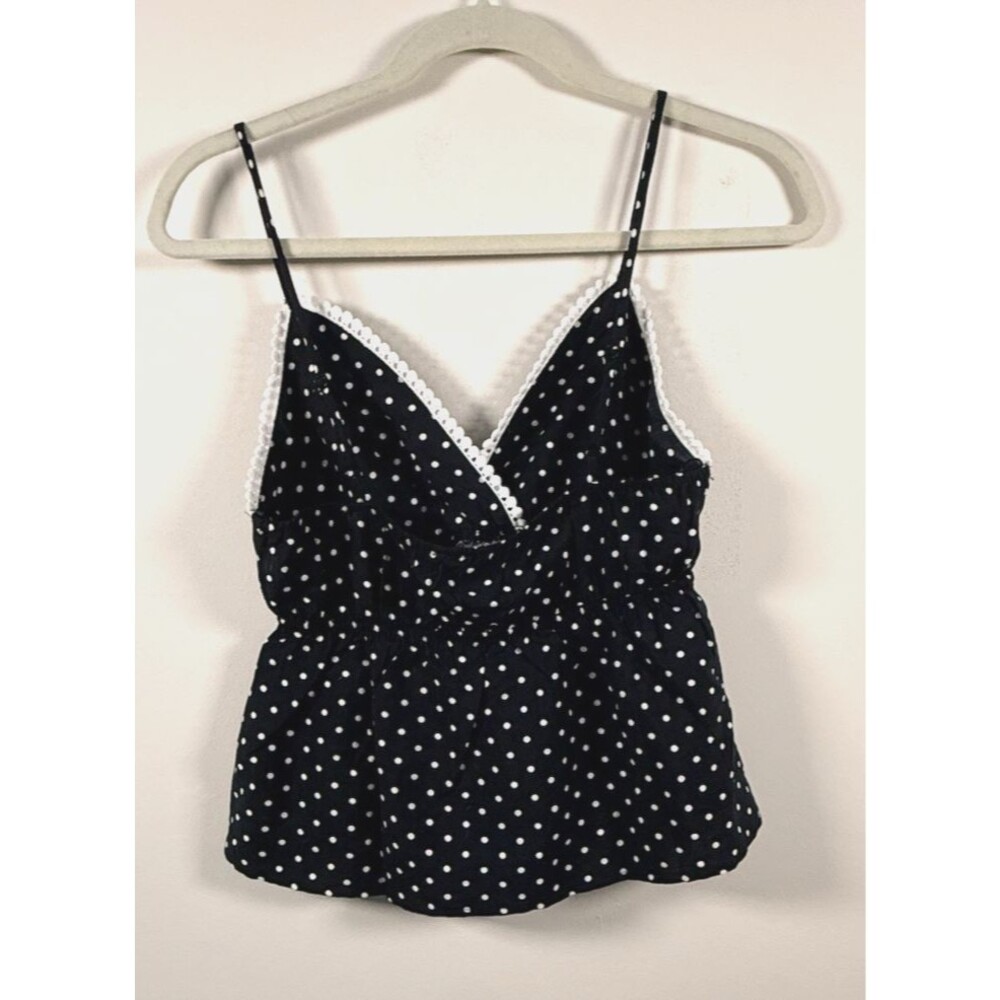 Monteau Los Angeles Black/White Polka Dot Camisole Women’s M Adj Strap